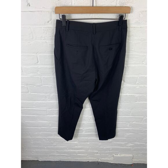 Theory Women's Treeca Wool Cropped Pant Slim Fit Straight Leg Black Size 4 - Picture 5 of 7